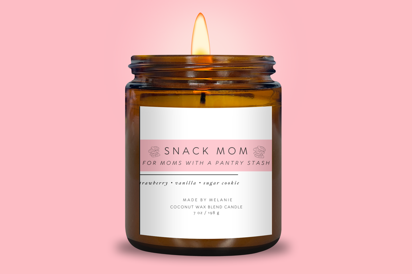 Snack Mom Candle | Strawberry + Vanilla + Sugar Cookie