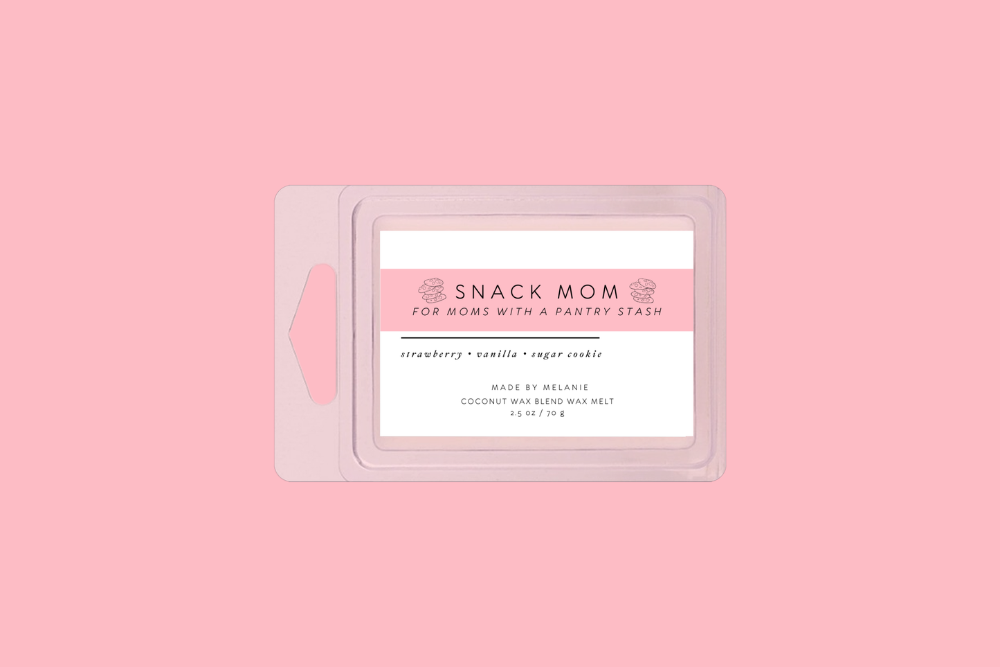 Snack Mom Wax Melt | Strawberry + Vanilla + Sugar Cookie