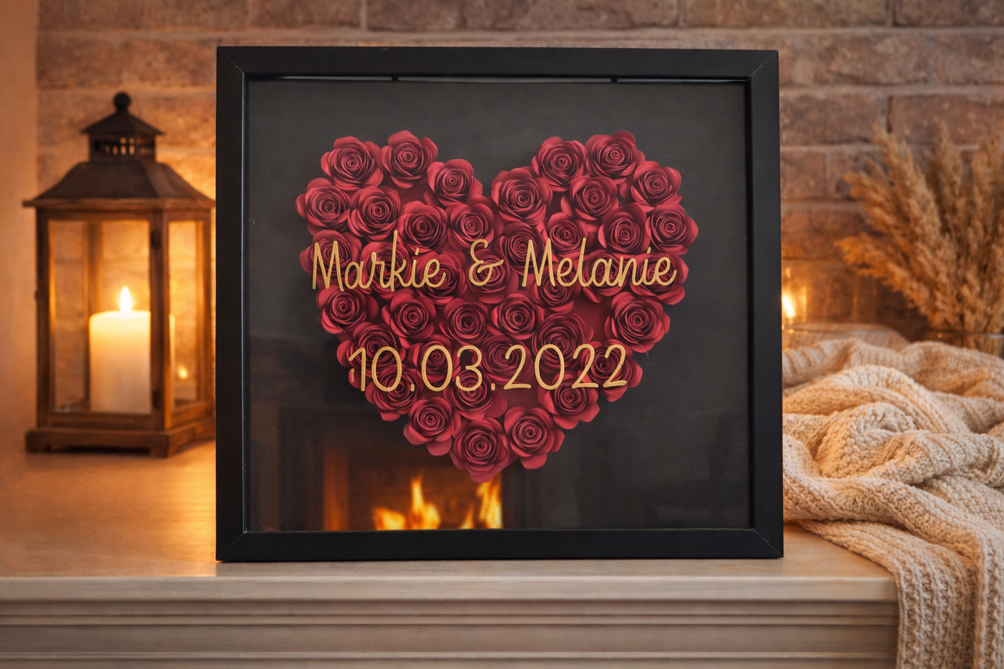 Solid Color Heart Shadowbox