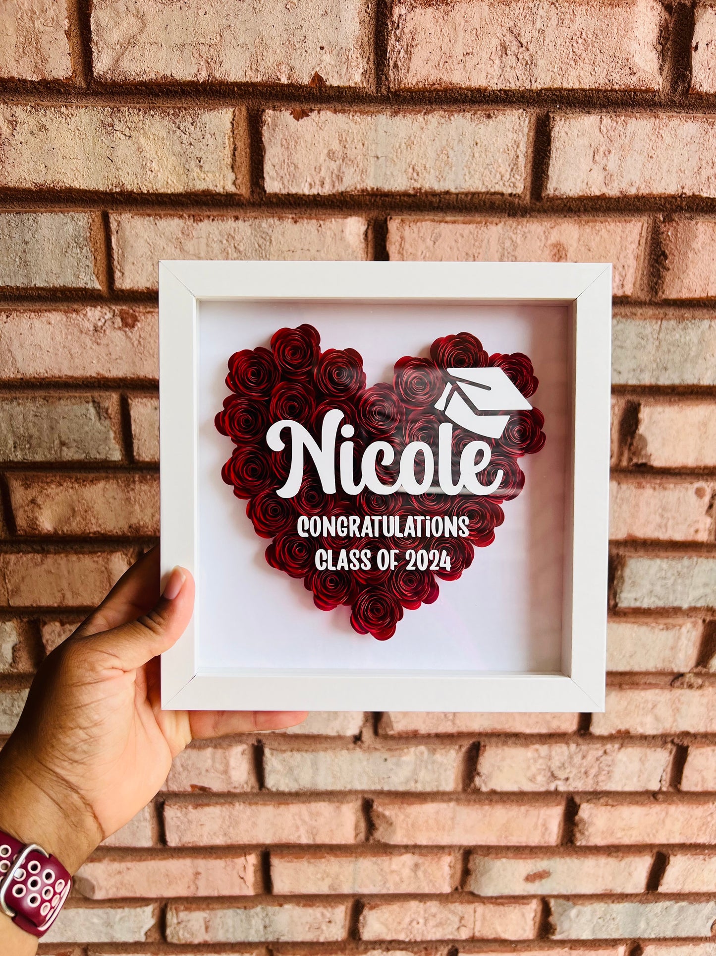 Solid Color Heart Shadowbox