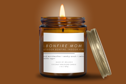 Bonfire Mom Candle | Toasted Marshmallow • Smokey Woods • Embers • Vanilla Sugar