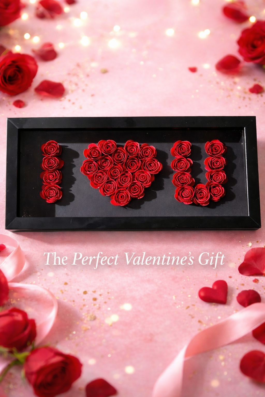 6X14 I LOVE YOU PAPER FLOWER SHADOWBOX