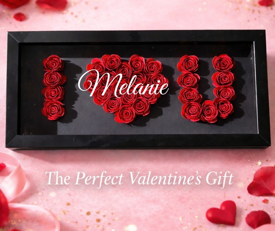 6X14 I LOVE YOU PAPER FLOWER SHADOWBOX