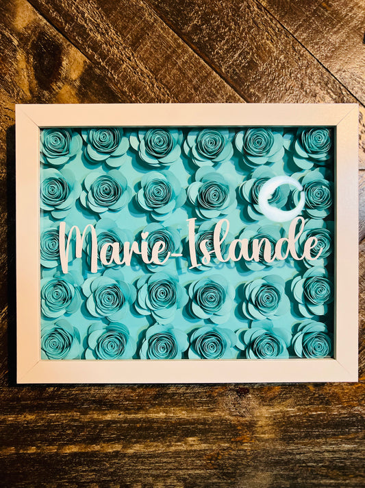 8x10 Custom Paper Flower Shadowbox