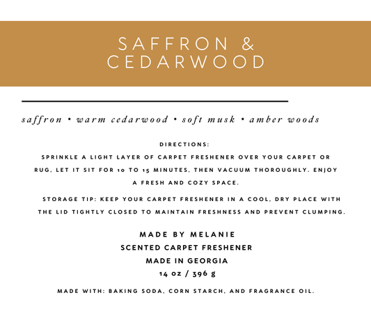 Saffron & Cedarwood - Carpet Freshener